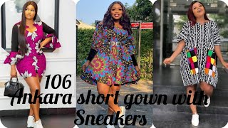 106 Ankara short gown styles on Sneakers/African fashion /thedocybrand screenshot 4