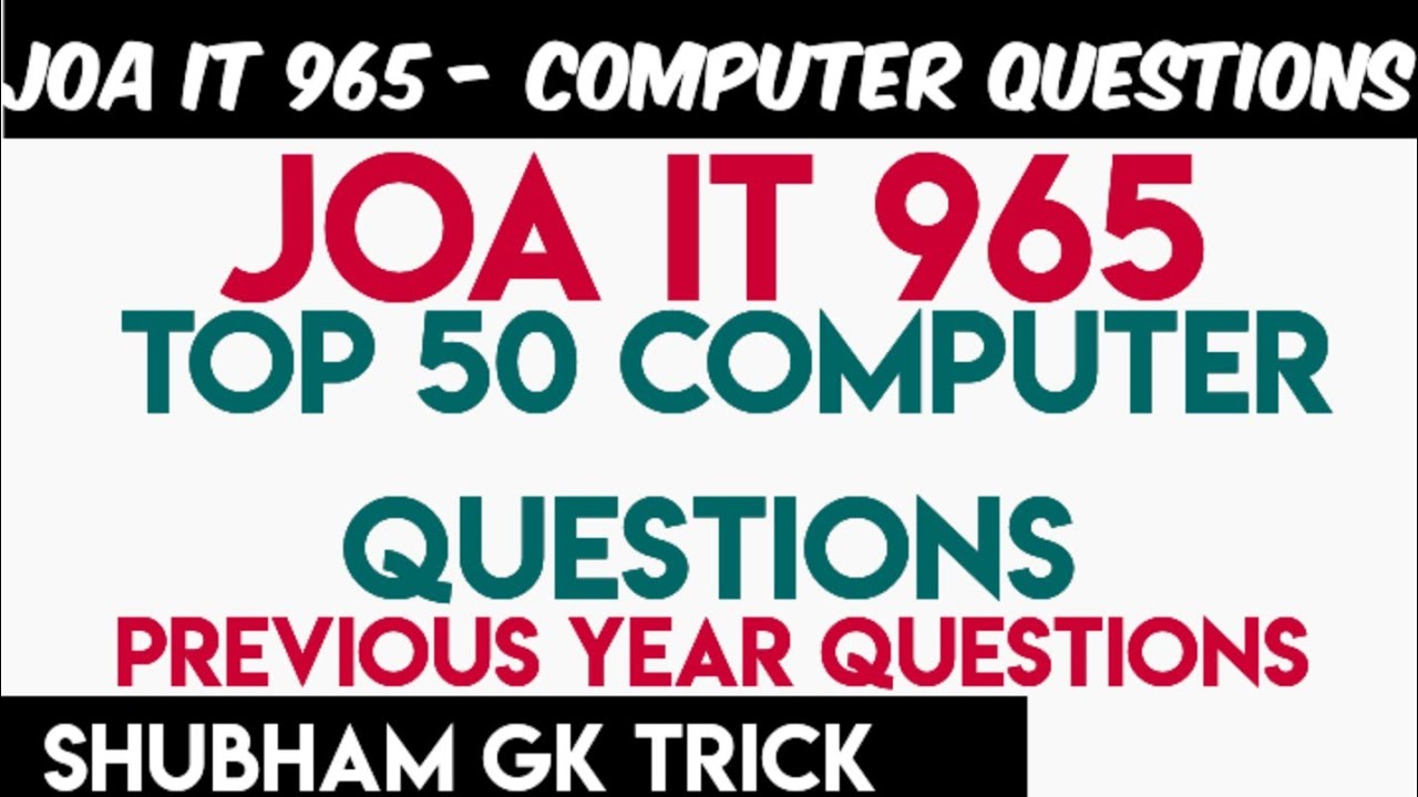 HPSSC JOA 965 COMPUTER MCQ ! JOA 965 MCQ ! JOA IT 965 SYLLABUS ...