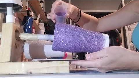 Tack it method glitter tumbler tutorial Crystalac Epoxy resin free