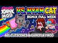 Friday Night Funkin' Nyan Cat Remix FULL WEEK - FNF All Cutscene &amp; GamePlay Mod