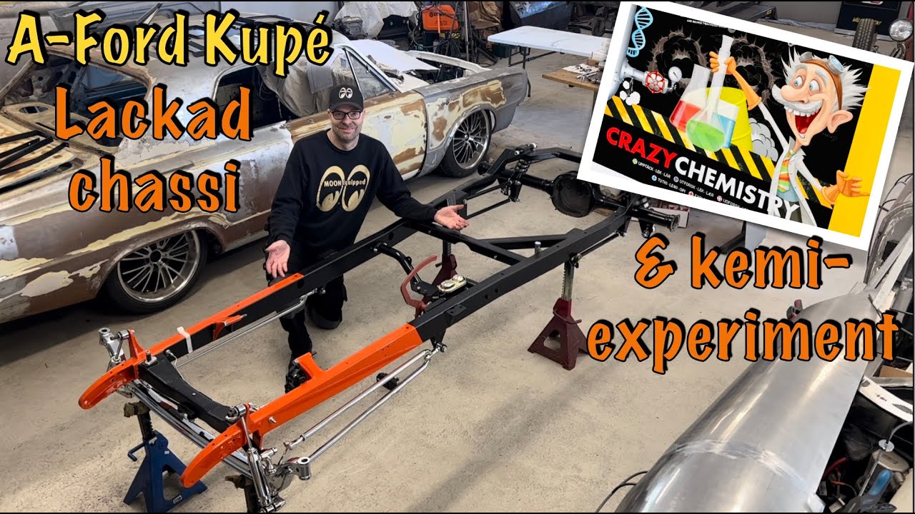 A Ford kupé del 7. Montering nylackat chassi + kemi-experiment