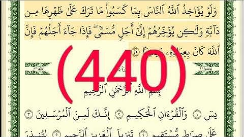 سورة   فاطر  ويس رقم الصفحة 440 مجود بصوت القارئ الشيخ أيمن سويد حفظه الله