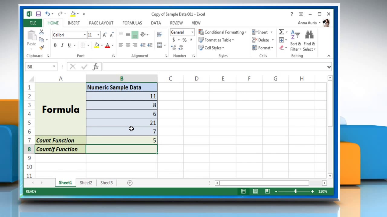 count function in excel