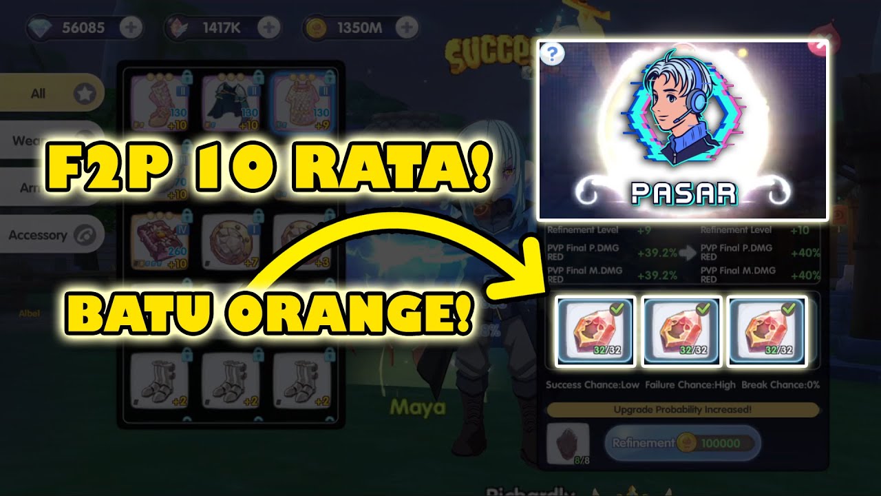 AB F2P MENAMATKAN REFINE +10 RATA PAKAI BATU ORANGE!
