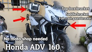 Full video pano ikabet ang Full Crash Guard, Saddle Bracket at top box Bracket for Honda adv160