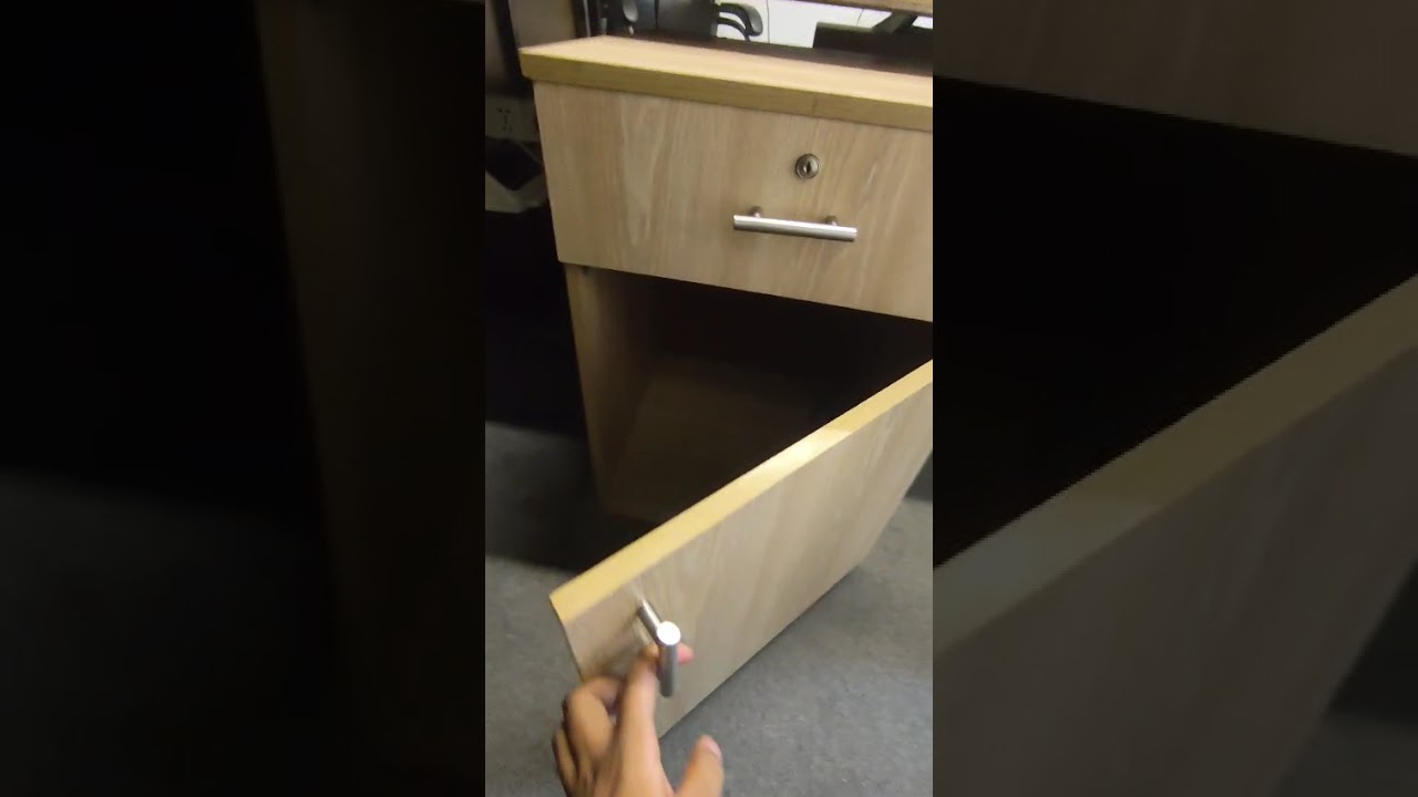 Premium Wooden Texture Office Side Cabinet - Fresh Condition