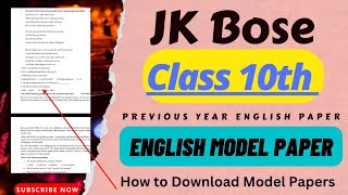 Class 10th Jk Bose  #English Model Paper 2023 || Previous year 10th class English Paper screenshot 5