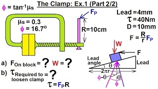 Mechanical Engineering: Ch 11: Friction (29 of 47) The Clamp: Ex. 1 (Part 2/2)