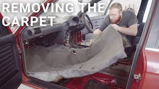 How To Remove BMW E30 Carpet, Throttle Pedal Removal + Taking Front Seats Out | 030