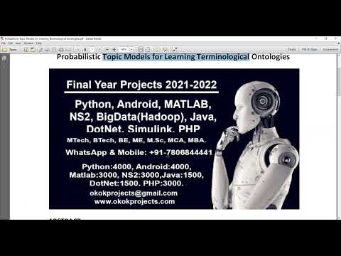 Probabilistic Topic Models for Learning Terminological Ontologies