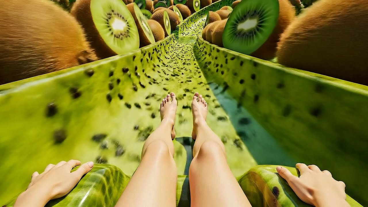 Satisfying AI ASMR Magical Waterslide Satisfaction – Surreal Slides of Many Materials