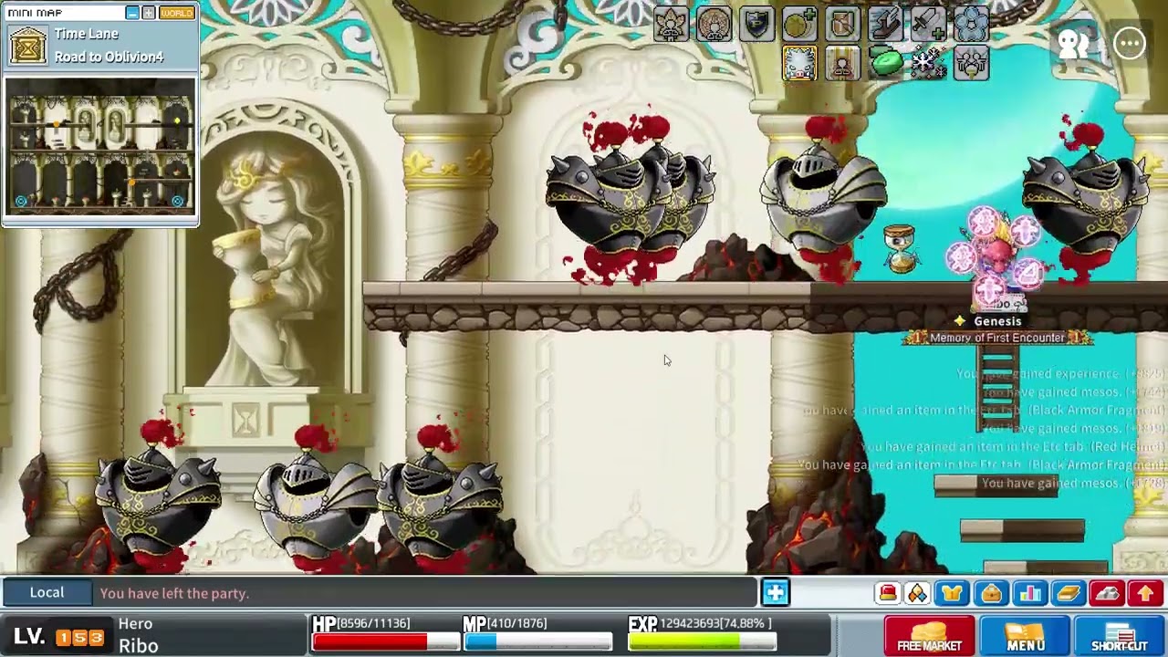 Maplestory Worlds Artale 153 Hero Grinding 1H at Road to Oblivion 4 (3.16m/10)