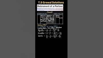 Q14, Retirement of a partner, Class 12th, Accounts,Ts Grewal Solutions 2024 #tsgrewal2024 #ytshorts