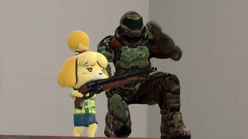 DoomGuy Teaches Isabelle to use Shotgun [We