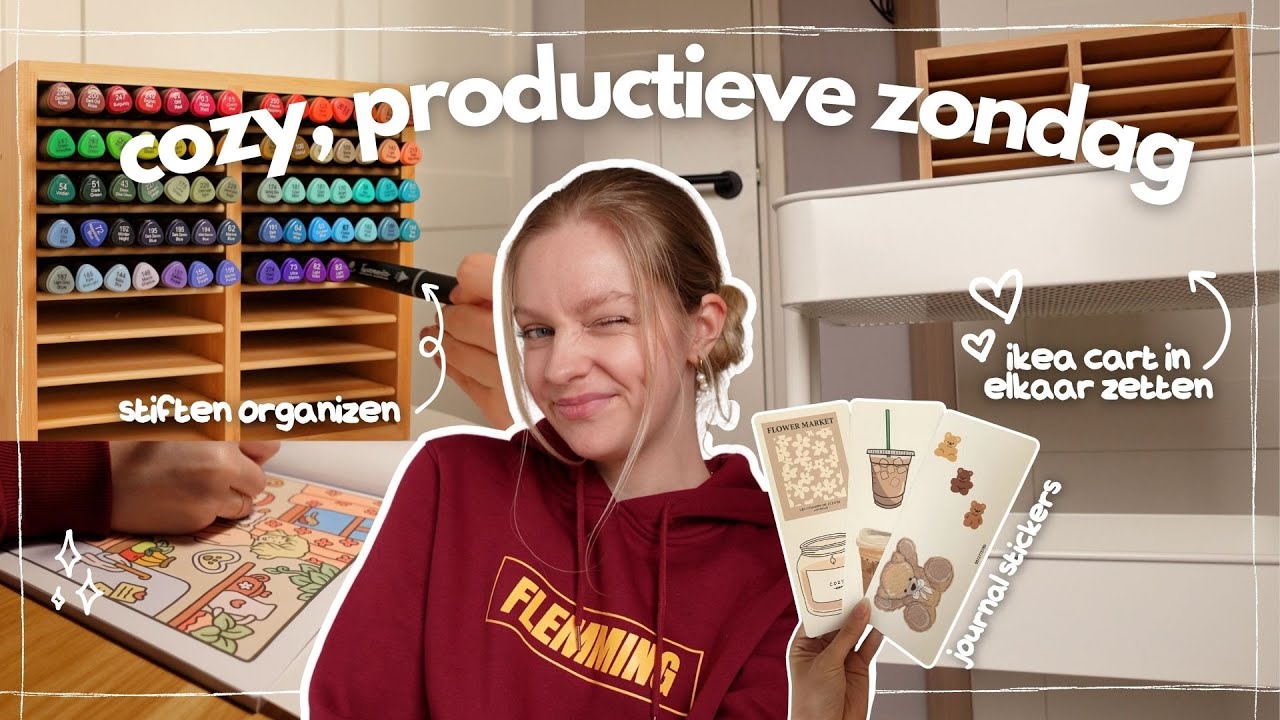 ikea cart in elkaar zetten en mijn alcohol markers organizen | cozy en productieve dag in mijn leven