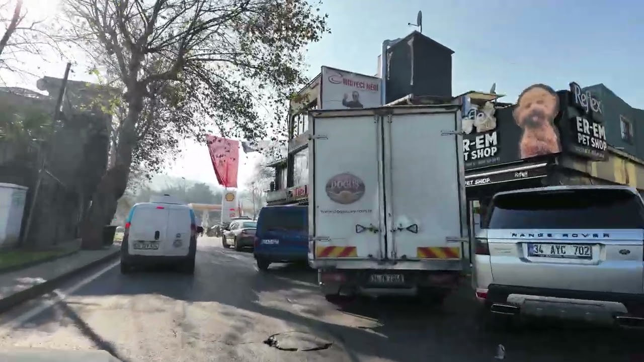 Istanbul Bosphorus European side shoreside driving 