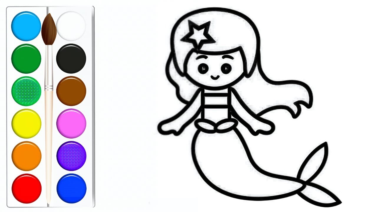 Ariel The Little Mermaid Easy Drawing Tutorial | Step by Step Kids Art USA | Kids Drawing USA |