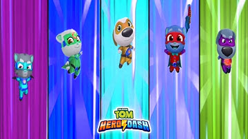 Talking Tom Hero Dash - All Heroes Running The Colour Grading World - Full Gameplay ( Android, iOS )