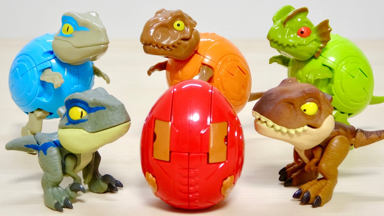 From egg to dinosaur! Funny Dinosaur Tyrannosaurus, Velociraptor