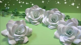 (ペーパーフラワー）簡単！綺麗なバラの花の作り方　【DIY】(Paper Flower) Easy! A beautiful rose