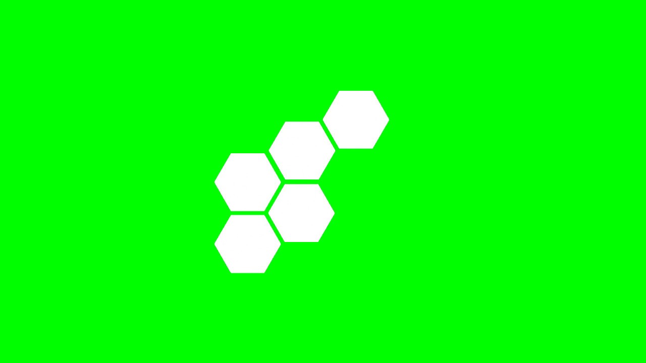 Animated Hexagons (green screen)