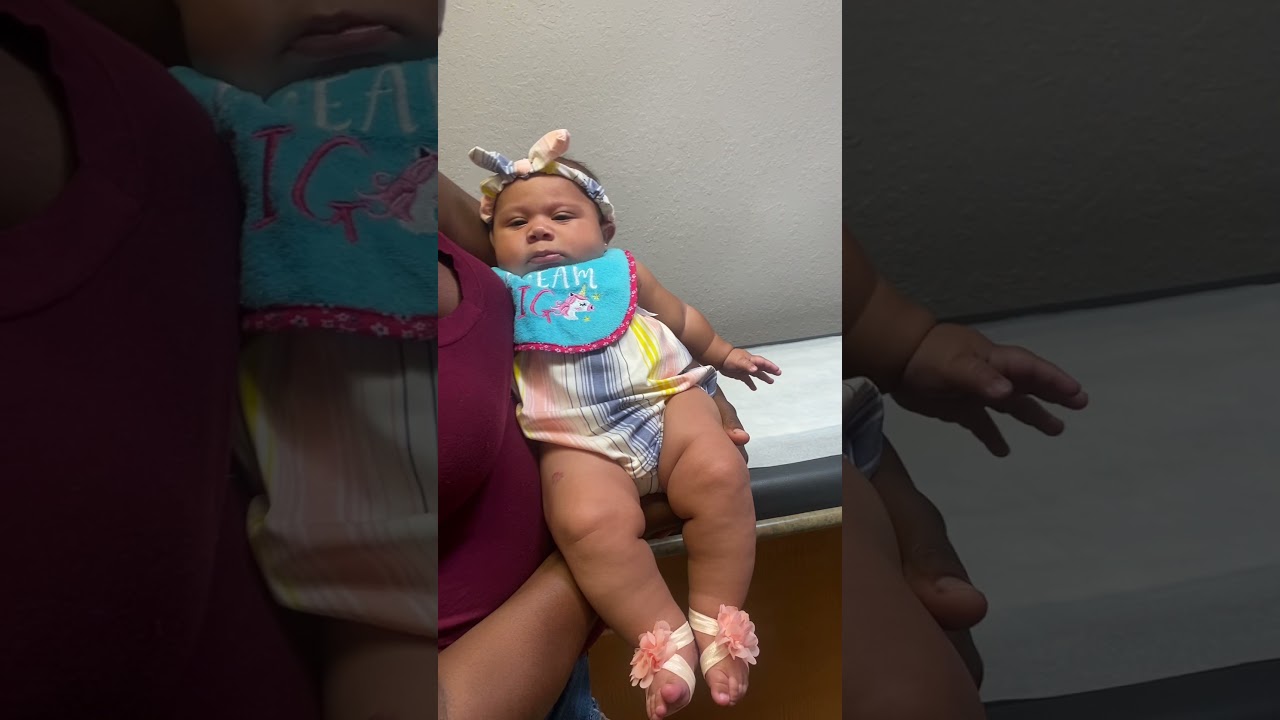 Jah’kyia doctor appointment today for her four-month shots￼￼