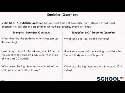 Statistical Questions 1 (6.SP.1)