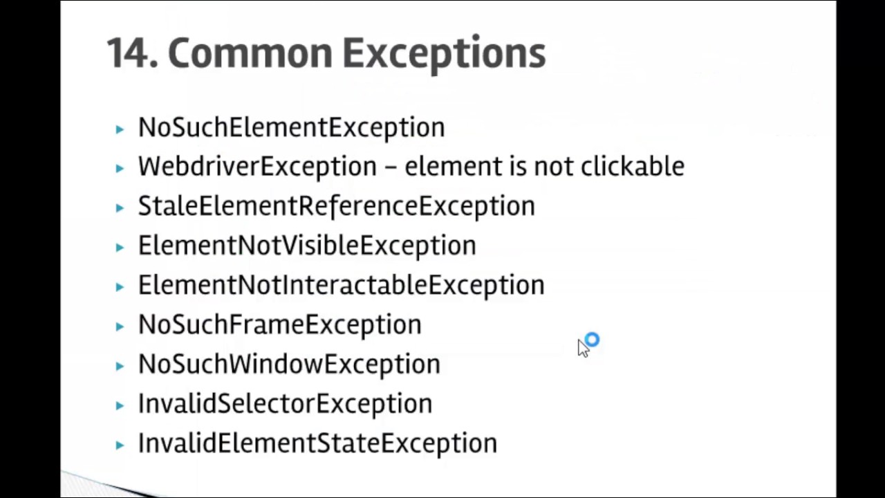 10 Commonplace Exceptions in Selenium WebDriver