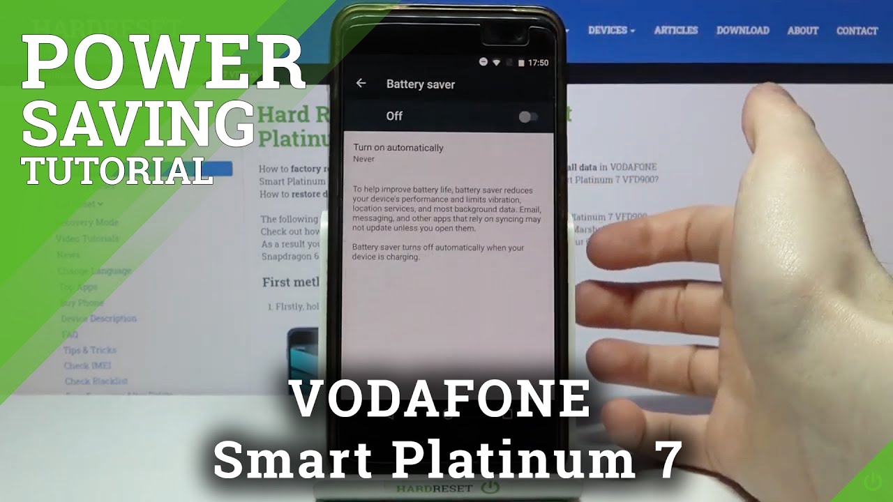 How to Enter Power Saving Mode in VODAFONE Smart Platinum 7 – Find Battery Saver Option