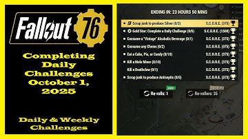 Completing Daily Challenges For October 1, 2025 - Fallout 76 Daily Challenges Guide
