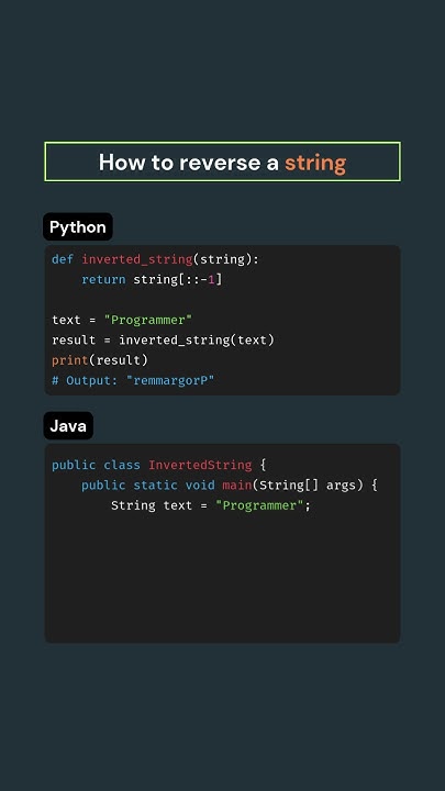 How to Reverse a String in Python and Java - YouTube