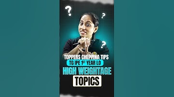 TG IPE 1st Year lo High Weightage Topics - 1st Year lo pass avvadam easy! #vedantutelugu