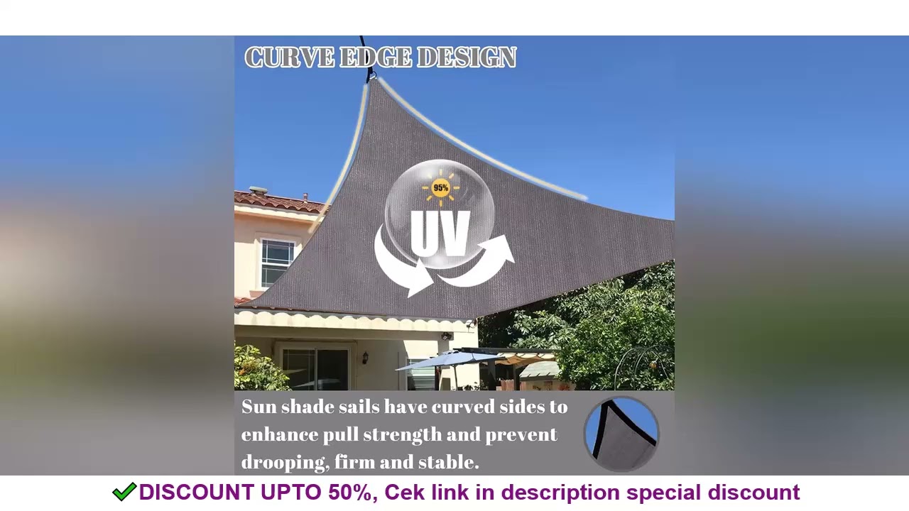 Waterproof Sun Shade Sail Canopy Rectangle UV Block Sun Shelter For Outdoor Garden Patio Backyard Te