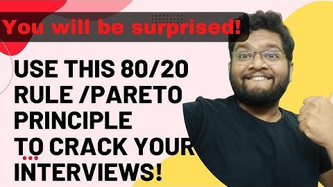 Only this 20% stuff matters in interviews?! Pareto principle! MBA interviews. 80/20 rule. TISS HRM.