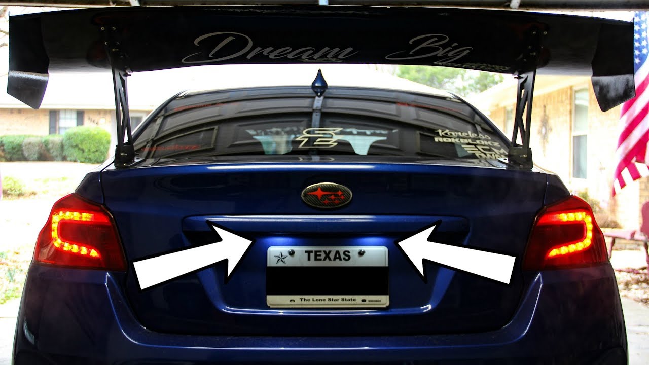 DIY LED License Plate Lights Install 2015 Subaru WRX/STI 2016 2017