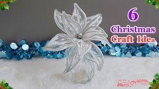 6 Christmas Poinsettia flower making with simple materials (Part 2) | DIY  Christmas craft idea🎄248