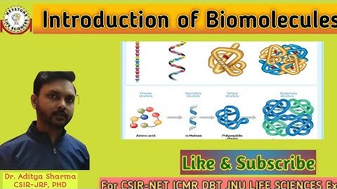 Biomolecules Introductory Lecture By Dr. Aditya Sharma for CSIR-NET, ICMR, DBT JNU Exams