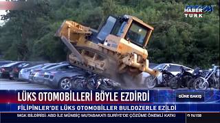 Lüks Otomobilleri Böyle Ezdirdi