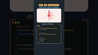 Pure CSS Circular Menu #coding #learnhtml5andcss3 #webdesign #htmlcss #webdevelopment