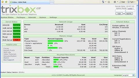 install dan konfigurasi Trixbox sebagai Voip Server, Sebagai server Video Call.