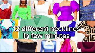 How to cut 12 different types of Trendy Necklines for blouses and dresses|| Beginner friendly