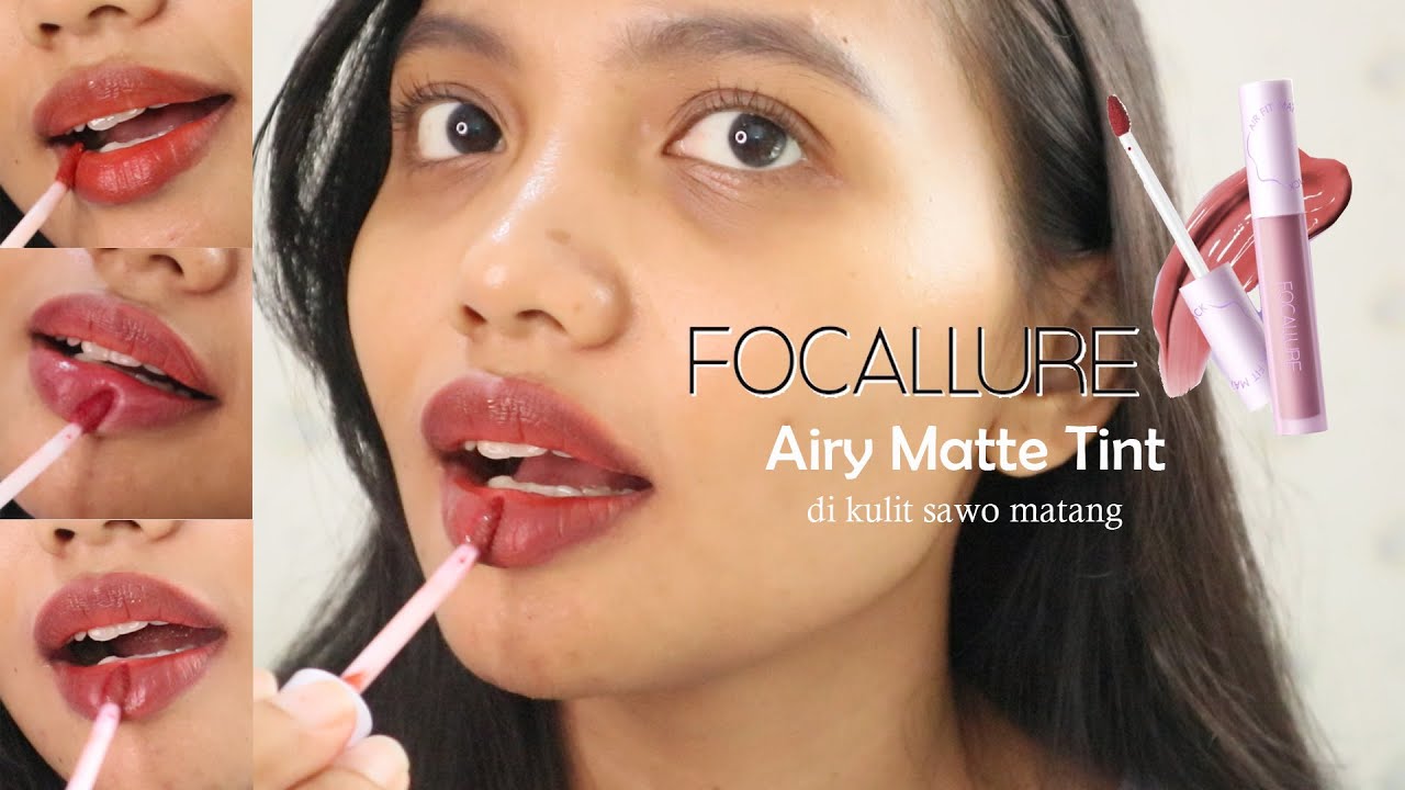 FOCALLURE AIRY MATTE LIP TINT Swatches Di Kulit Sawo Matang Tanpa FOCALLURE AIRY MATTE LIP TINT Swatches Di Kulit Sawo Matang Tanpa