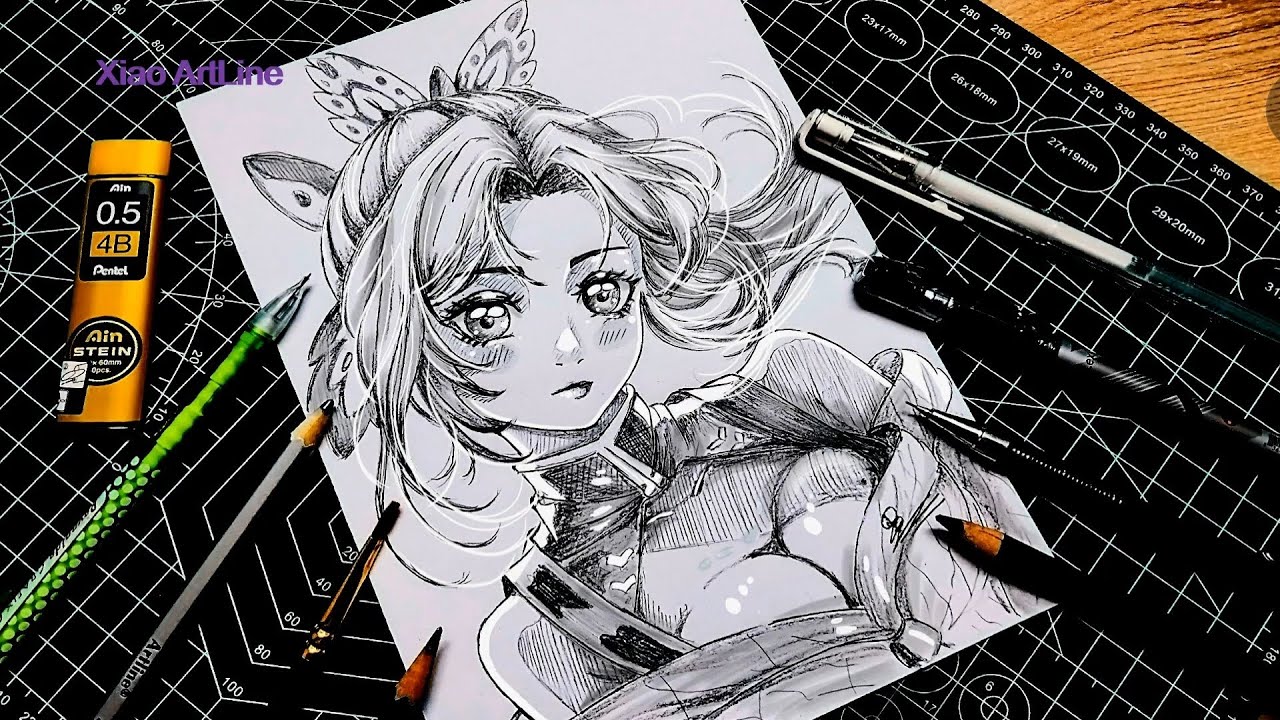 Shinobu Kocho Pencil Art Satisfying Drawing | Butterfly Hashira Fanart | Anime Art