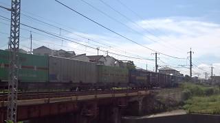 EF210-151牽引貨物列車 瀬戸川橋梁にて