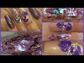 Purple shell sticker refill my nails using Yayoge polygel Blue sky gum gel