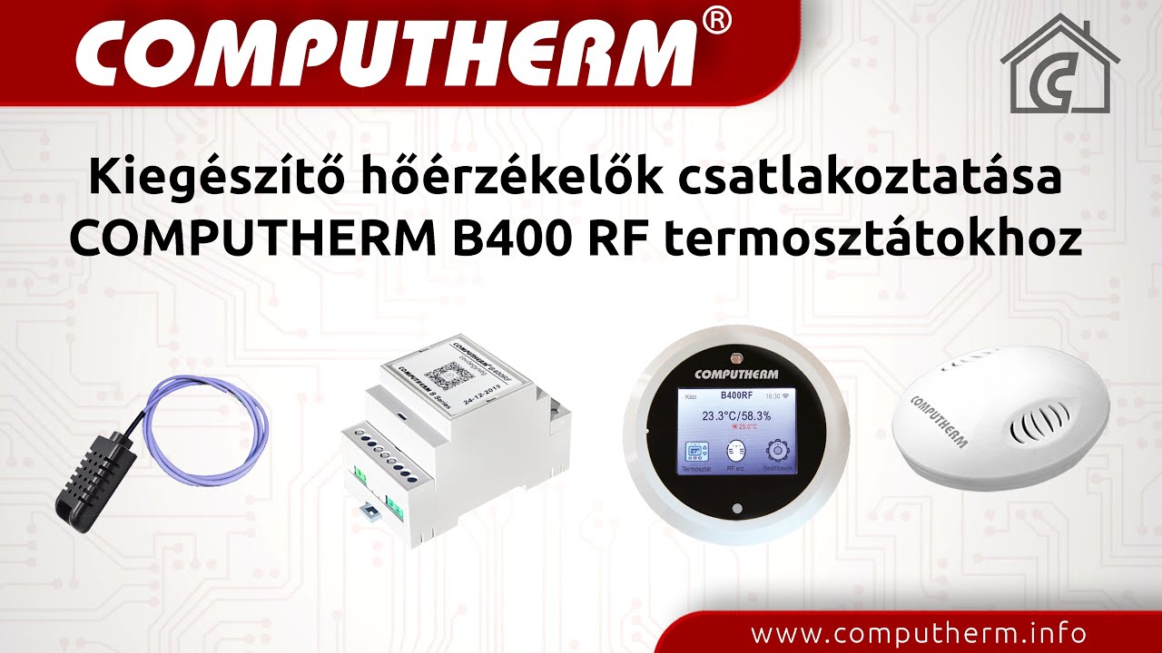 Kiegészítő hőérzékelők csatlakoztatása COMPUTHERM B400 RF termosztátokhoz