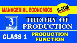 B.Com|BBA Managerial Economics|Production Function Malayalam