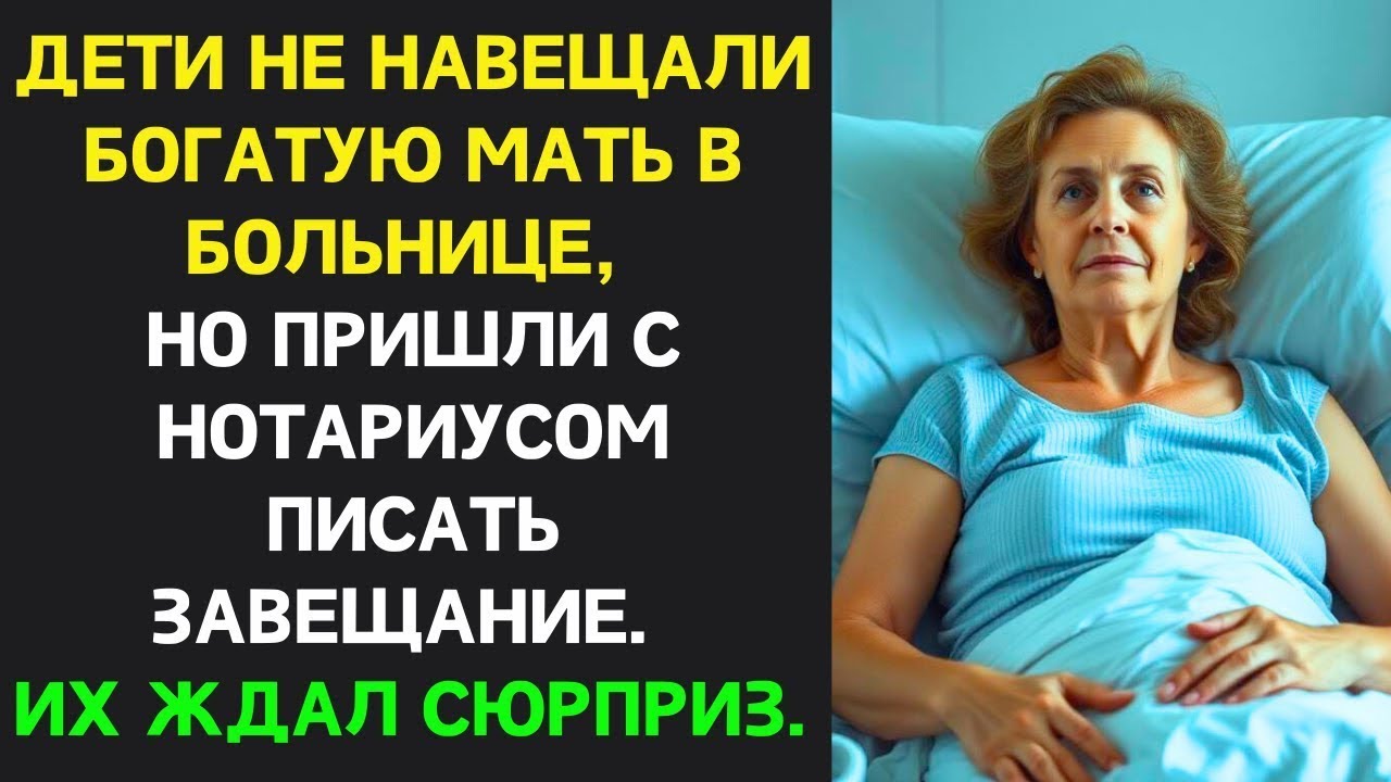 Дети игнорировали больную мать, но явились с нотариусом, чтобы оформить завещание  Их ждал сюрприз…