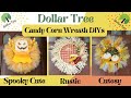 3 *Must See* Dollar Tree Candy Corn Wreath DIYs * Spooky Cute * Rustic Thankful Fall * Cutesy Fall