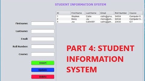 Part 4: Student information system | Student Management System in java netbeans and mysql